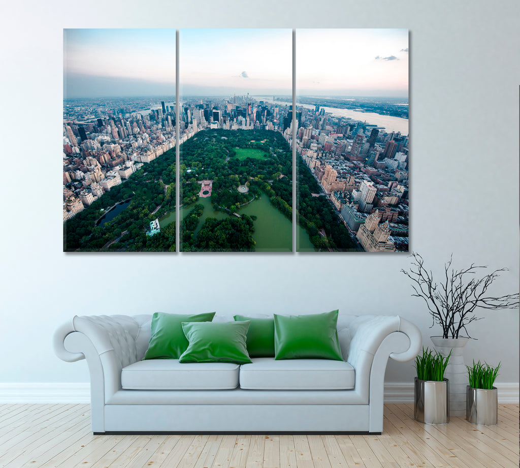 Central Park New York City Canvas Print ArtLexy 3 Panels 36"x24" inches 