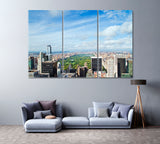 Central Park Aerial View New York Canvas Print ArtLexy 3 Panels 36"x24" inches 
