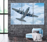 Lockheed C-130 Hercules Military Transport Aircraft Canvas Print ArtLexy 3 Panels 36"x24" inches 