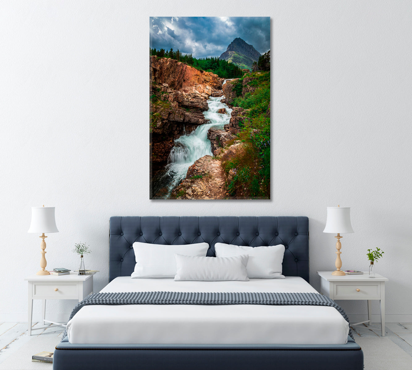 Swiftcurrent Falls Glacier National Park Montana Canvas Print ArtLexy   