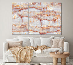 Natural Beige Marble Canvas Print ArtLexy 3 Panels 36"x24" inches 