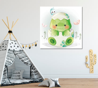 Little Dino in Egg Canvas Print ArtLexy   