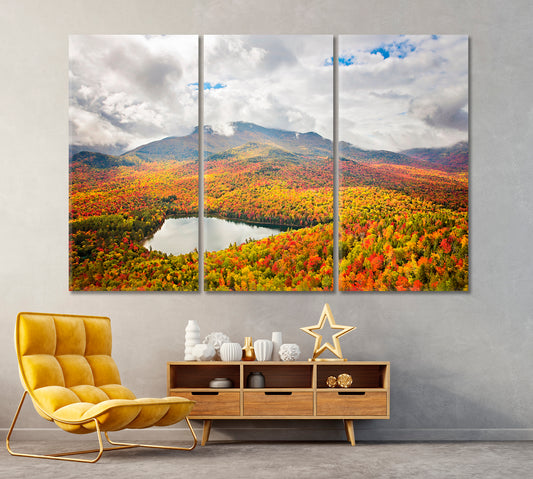 Autumn in New England Canvas Print ArtLexy 3 Panels 36"x24" inches 