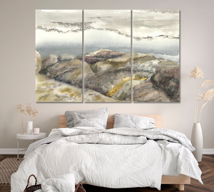 Abstract Landscape Canvas Print ArtLexy 3 Panels 36"x24" inches 