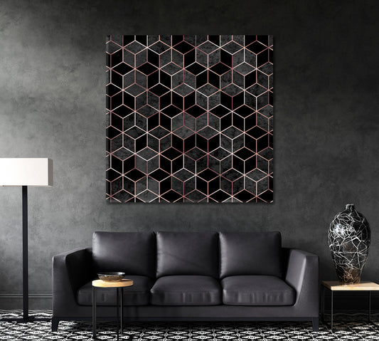 Abstract Minimalist Polygonal Design Canvas Print ArtLexy 1 Panel 12"x12" inches 