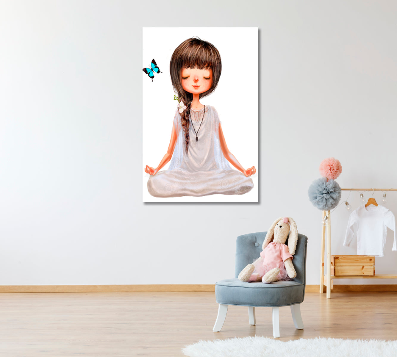 Girl in Yoga Lotus Pose Canvas Print ArtLexy 1 Panel 16"x24" inches 