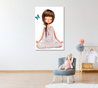 Girl in Yoga Lotus Pose Canvas Print ArtLexy 1 Panel 16"x24" inches 