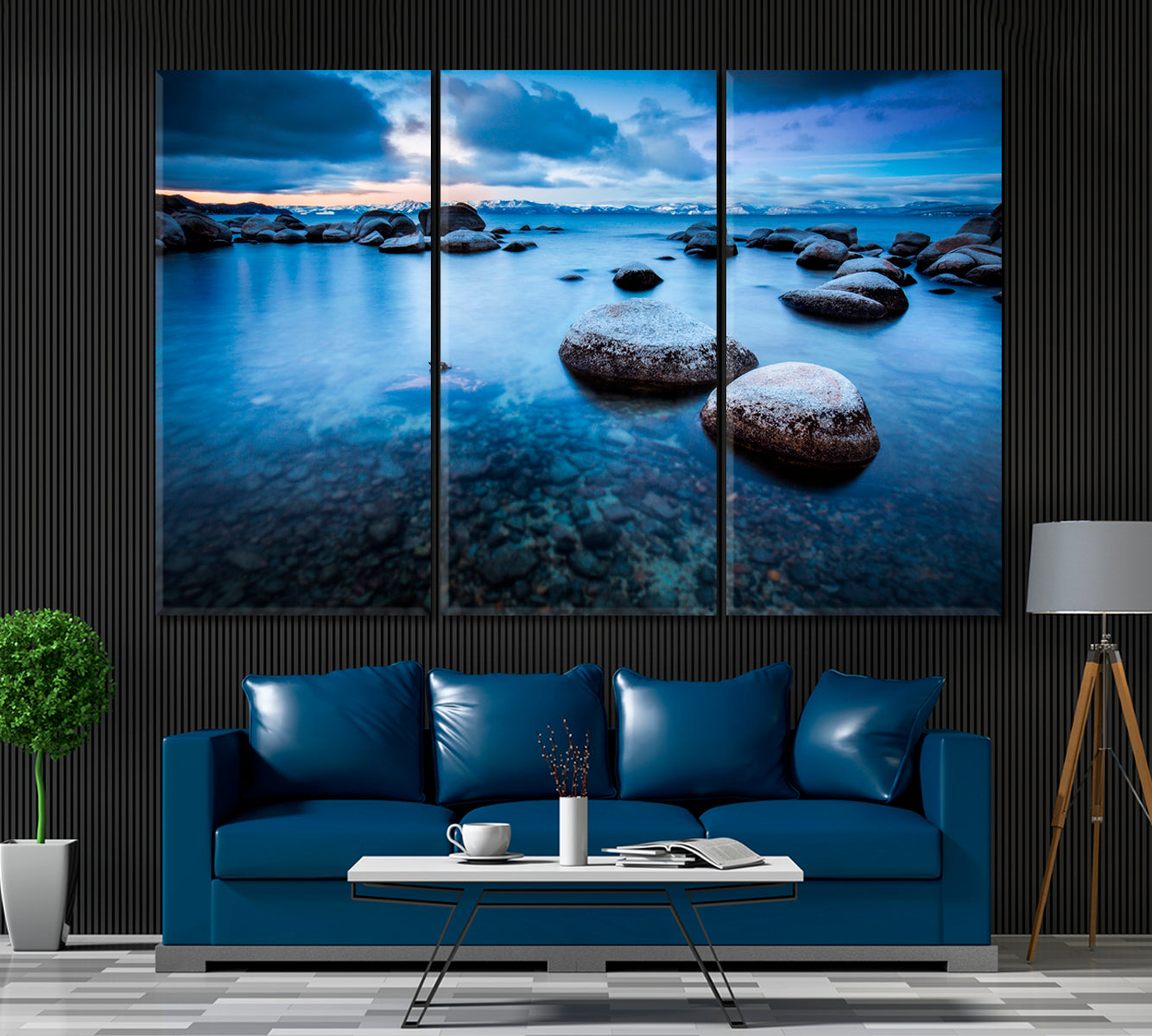 Lake Tahoe Canvas Print ArtLexy 3 Panels 36"x24" inches 