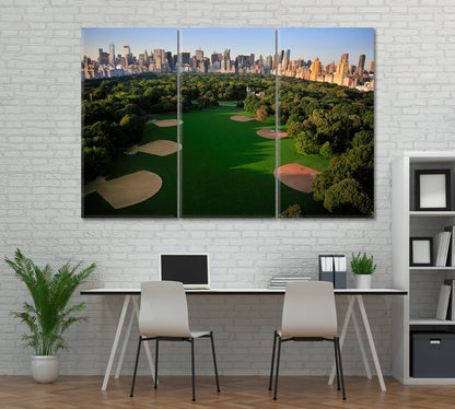 Central Park Manhattan New York Canvas Print ArtLexy 3 Panels 36"x24" inches 