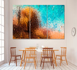 Abstract Autumn Trees Canvas Print ArtLexy 3 Panels 36"x24" inches 