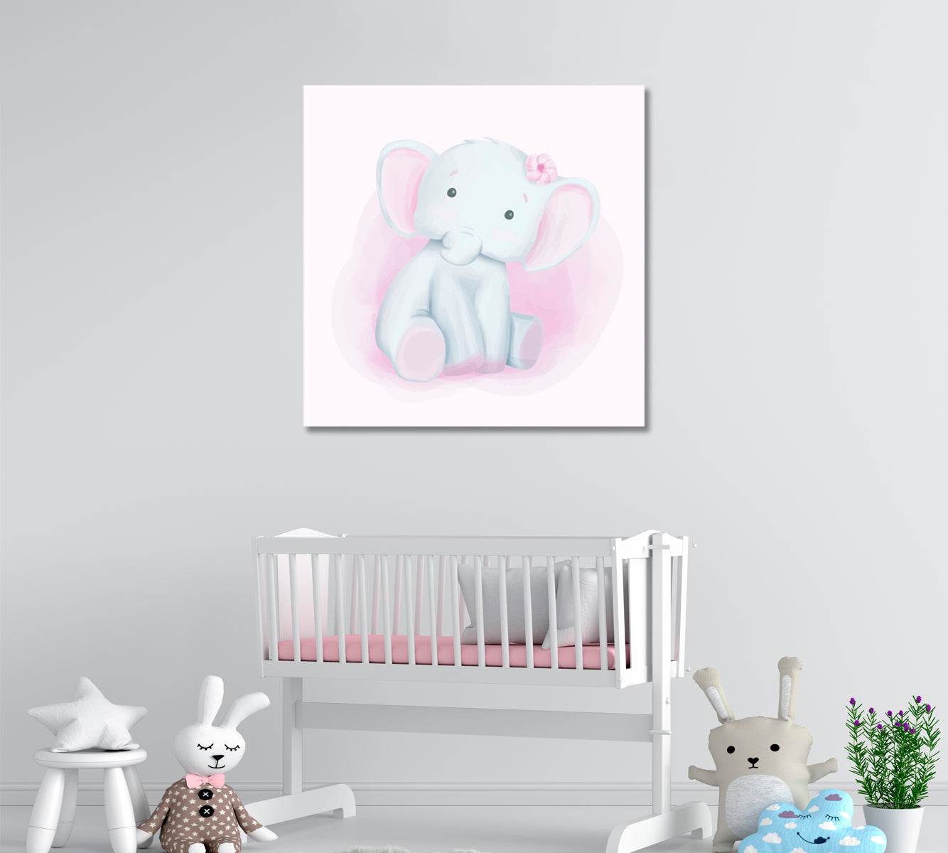 Baby Elephant Canvas Print ArtLexy 1 Panel 12"x12" inches 