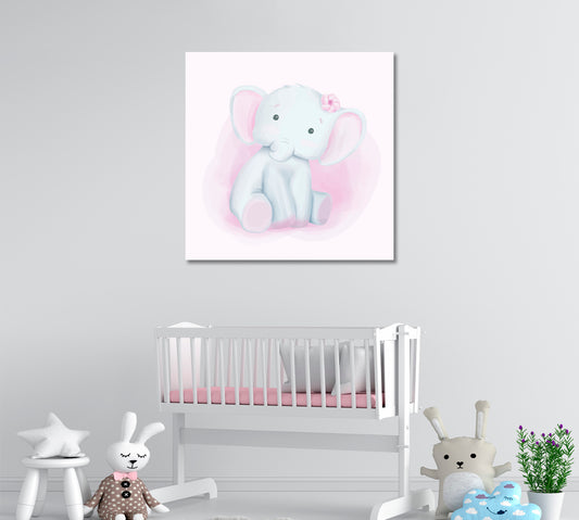 Baby Elephant Canvas Print ArtLexy 1 Panel 12"x12" inches 