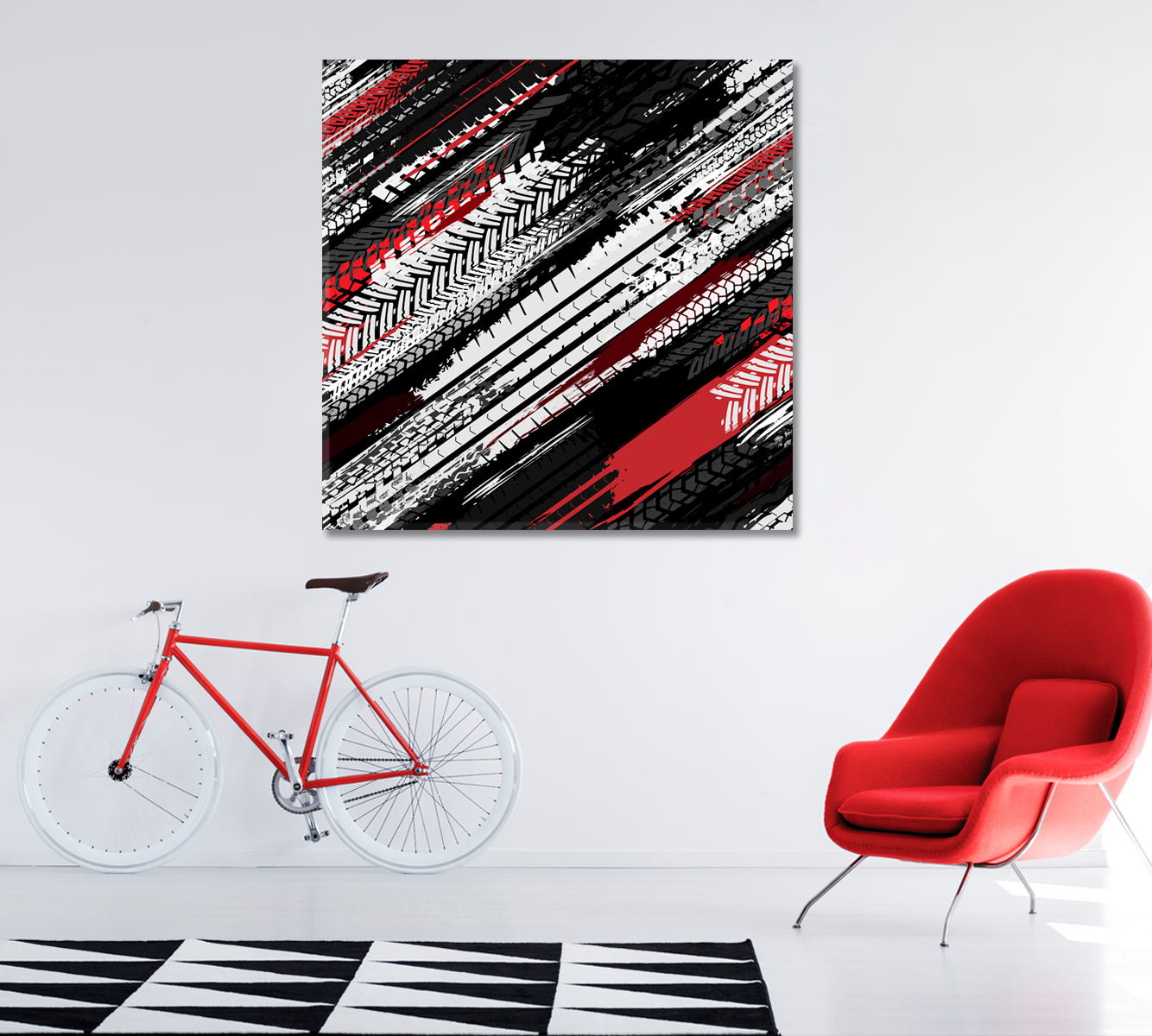 Abstract Motorcycle Tire Tracks Canvas Print ArtLexy   