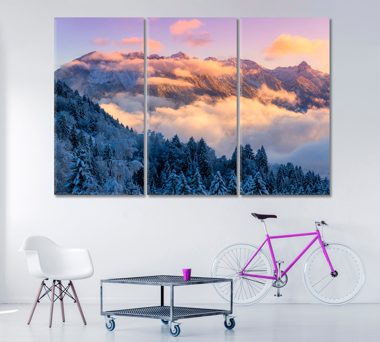 Mountains of Brandnertal Austria Canvas Print ArtLexy 3 Panels 36"x24" inches 