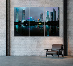 Shanghai China Skyscrapers Canvas Print ArtLexy 3 Panels 36"x24" inches 