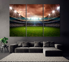 Football Stadium Canvas Print ArtLexy 3 Panels 36"x24" inches 