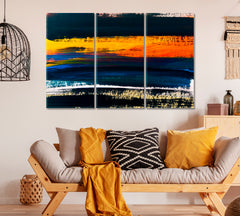 Abstract Sunset Canvas Print ArtLexy 3 Panels 36"x24" inches 