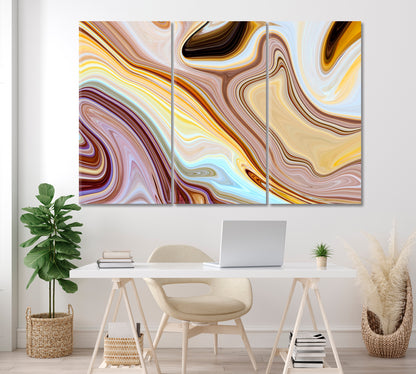 Liquid Marble ink Pattern Canvas Print ArtLexy 3 Panels 36"x24" inches 