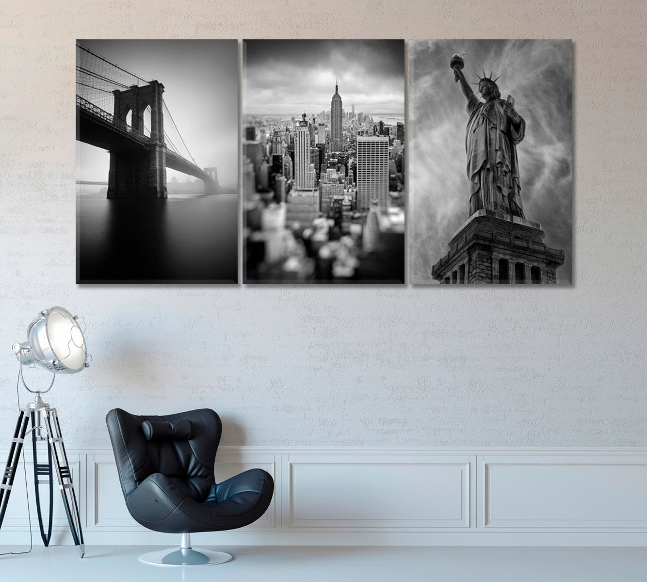 Set of 3 Brooklyn Bridge & New York ‎& Statue of Liberty Canvas Print ArtLexy   