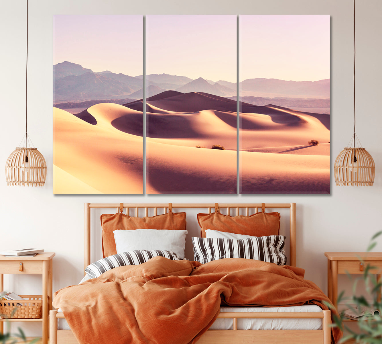 Sand Dunes in Death Valley National Park California Canvas Print ArtLexy 3 Panels 36"x24" inches 