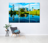 Austin Skyline From Butler Park Canvas Print ArtLexy 3 Panels 36"x24" inches 