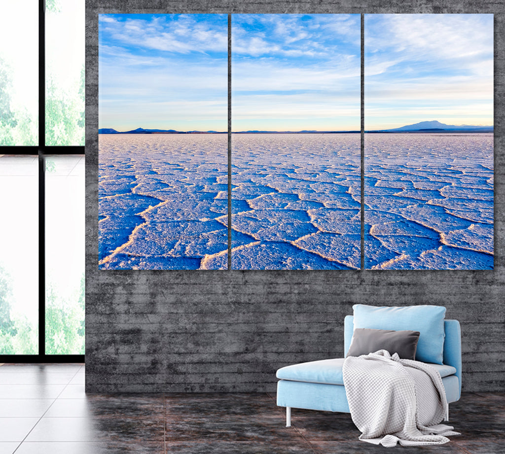 Salar de Uyuni Salt Flats Bolivia Canvas Print ArtLexy 3 Panels 36"x24" inches 