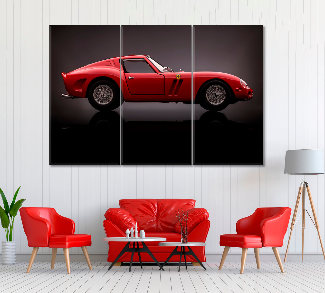 Ferrari 250 GTO Canvas Print ArtLexy 3 Panels 36"x24" inches 