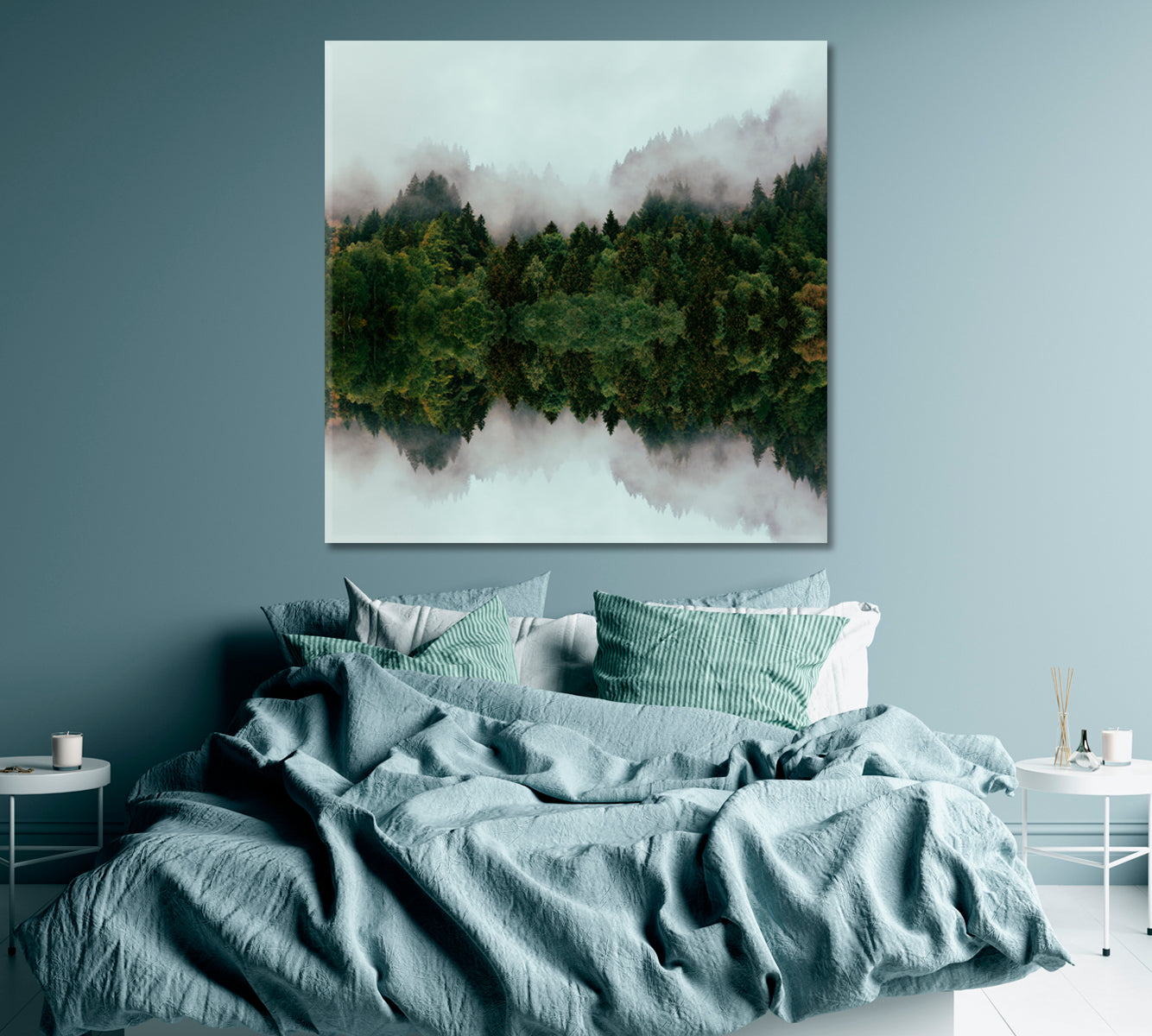 Foggy Forest Reflection Canvas Print ArtLexy   