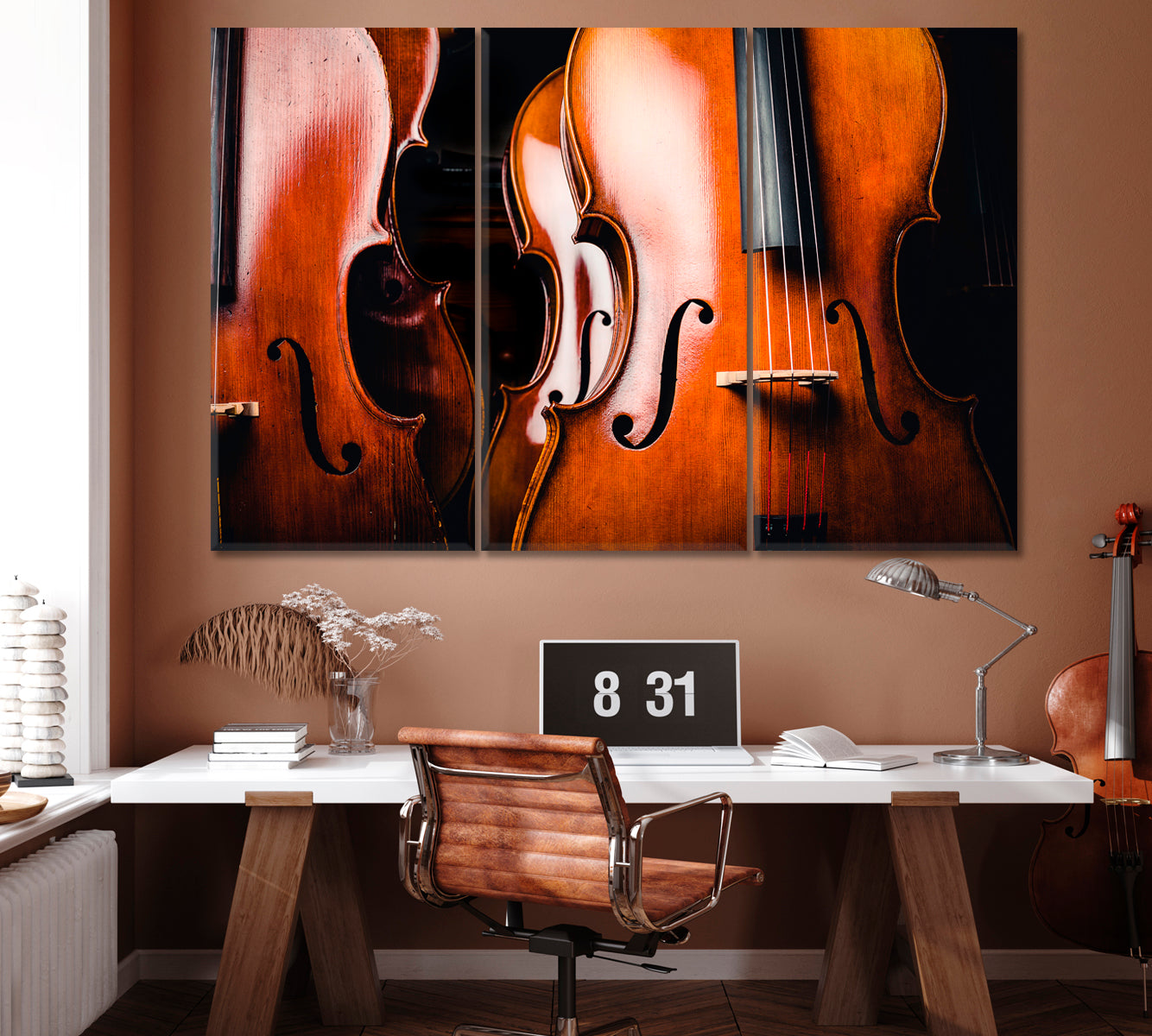 Cello Canvas Print ArtLexy 3 Panels 36"x24" inches 