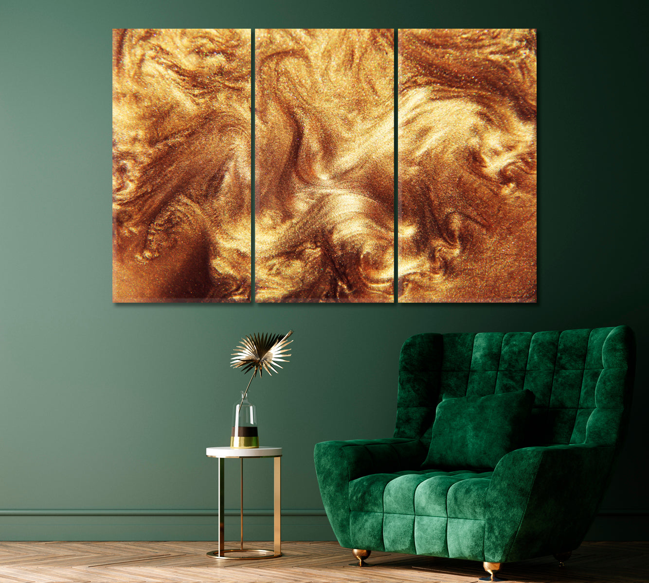 Golden Liquid Acrylic Paints Canvas Print ArtLexy 3 Panels 36"x24" inches 