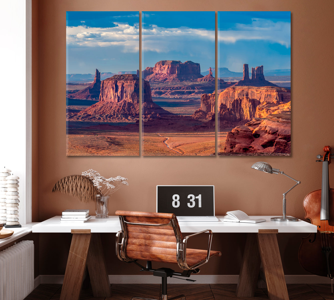 Navajo Nation’s Monument Valley Park Canvas Print ArtLexy 3 Panels 36"x24" inches 