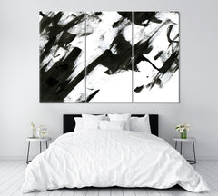 Black and White Abstraction Canvas Print ArtLexy 3 Panels 36"x24" inches 