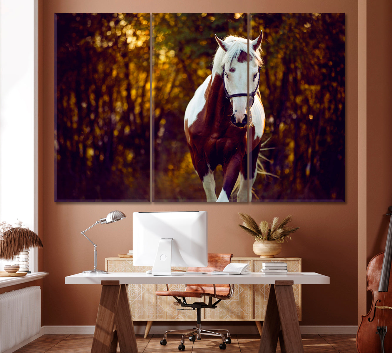 Beautiful Stallion Canvas Print ArtLexy 3 Panels 36"x24" inches 