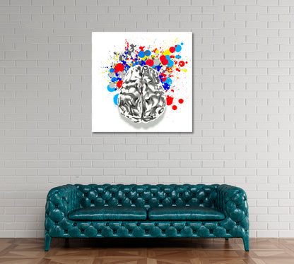 Human Brain with Colorful Splash Canvas Print ArtLexy   