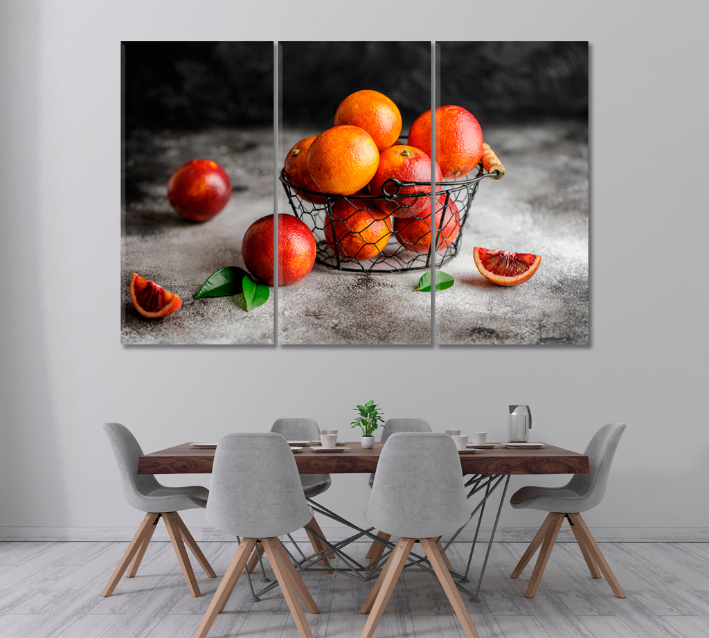 Red Oranges Canvas Print ArtLexy 3 Panels 36"x24" inches 