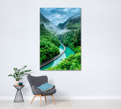 Shiziguan Floating Bridge in Xuanen Hubei Canvas Print ArtLexy   