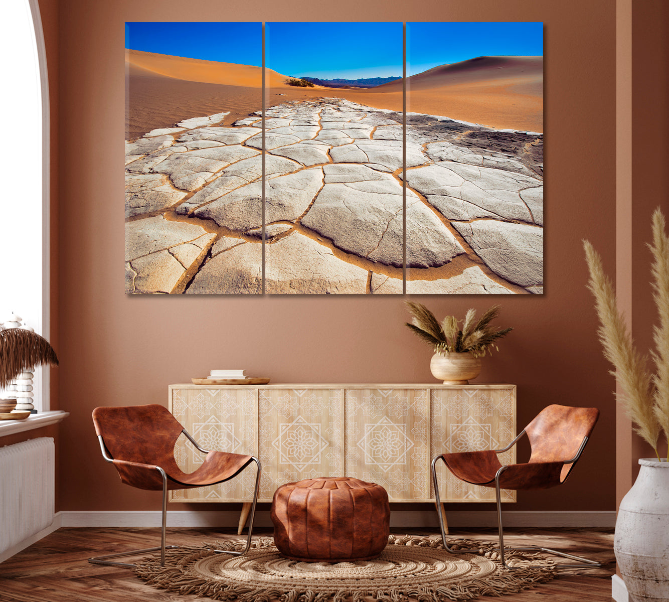 Death Valley Sand Dunes California Canvas Print ArtLexy 3 Panels 36"x24" inches 