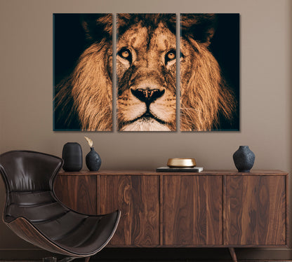 African Lion Portrait Canvas Print ArtLexy   