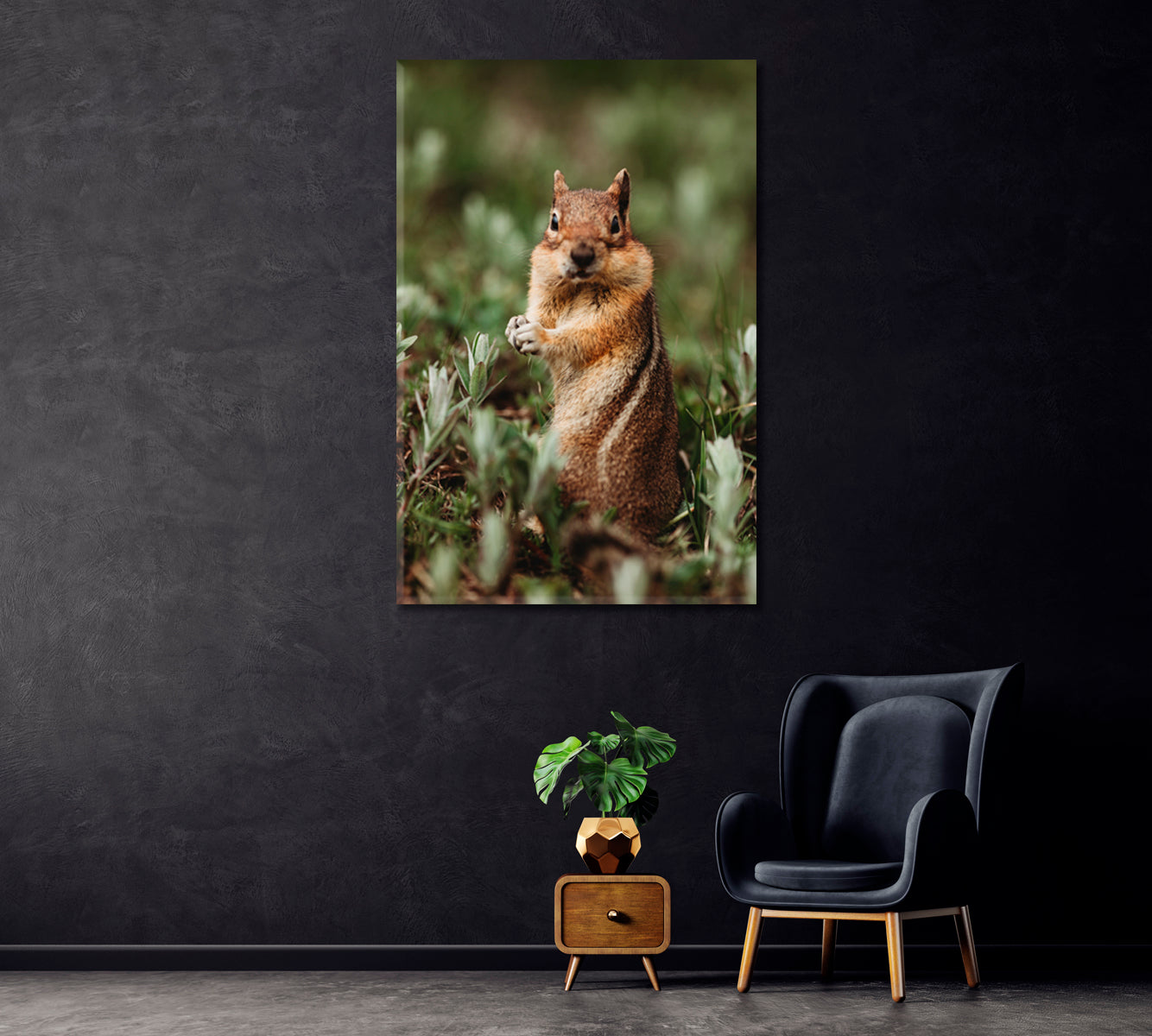 Cute Chipmunk in Forest Canvas Print ArtLexy   