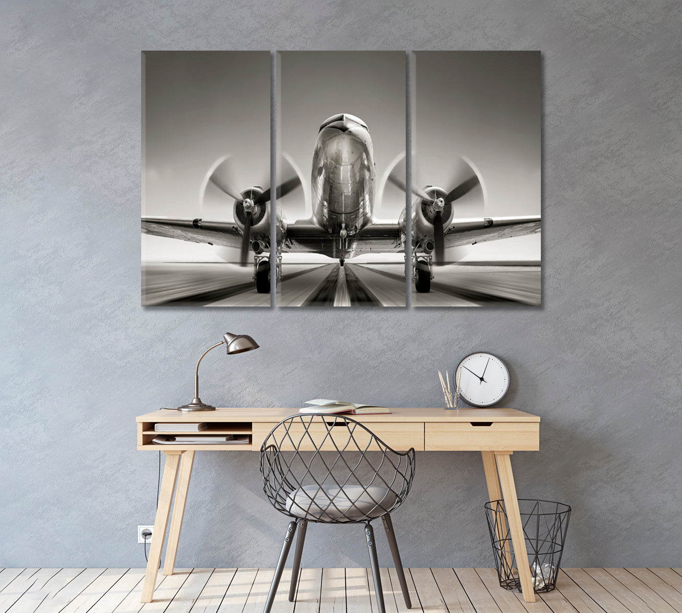 Historical Aircraft on Runway Canvas Print ArtLexy   