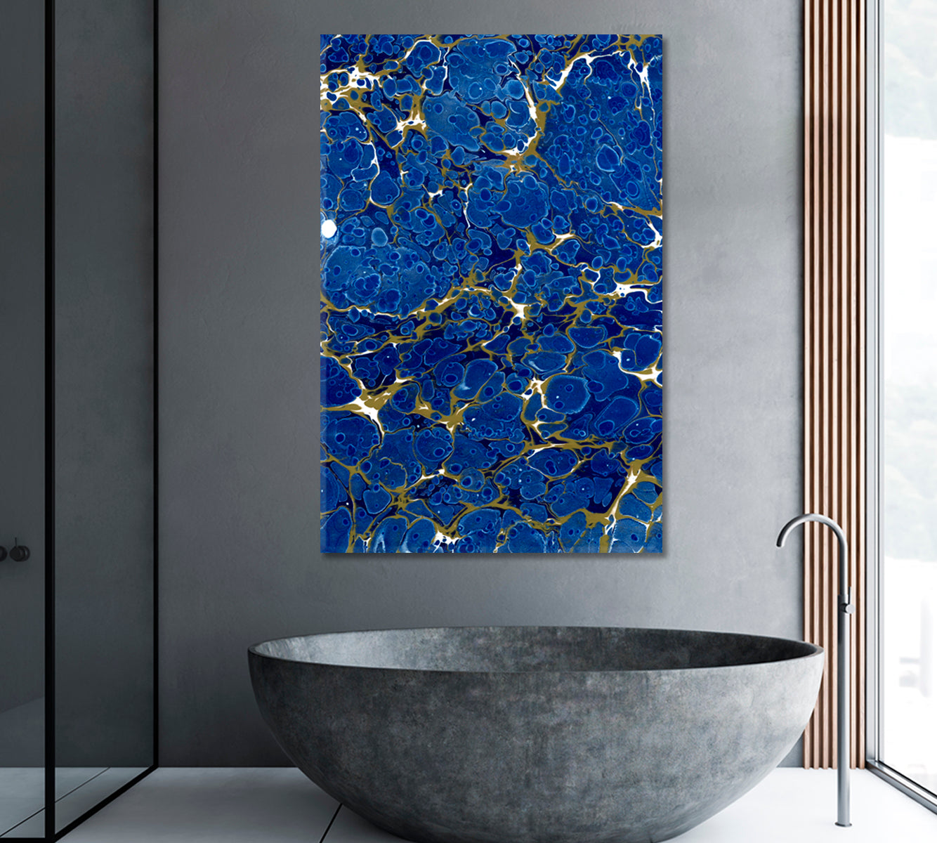 Abstract Marble Sea Waves Canvas Print ArtLexy 1 Panel 16"x24" inches 