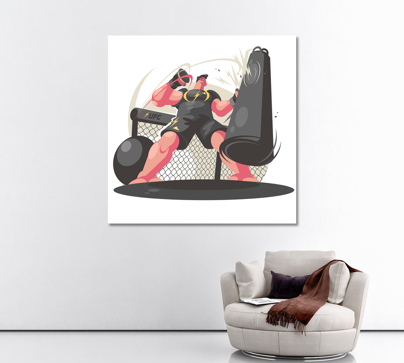 Boxer Working Out in Gym Canvas Print ArtLexy   