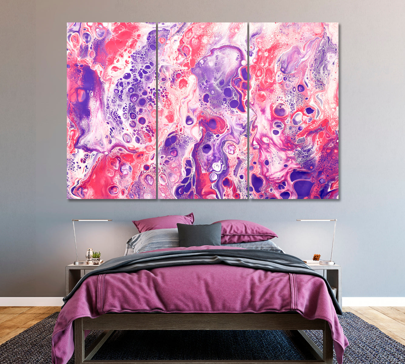 Modern Marble Painting Canvas Print ArtLexy 3 Panels 36"x24" inches 