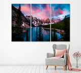 Sunrise at Moraine Lake in Banff Alberta Canada Canvas Print ArtLexy   