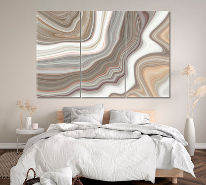 Beige Marble Pattern Canvas Print ArtLexy 3 Panels 36"x24" inches 