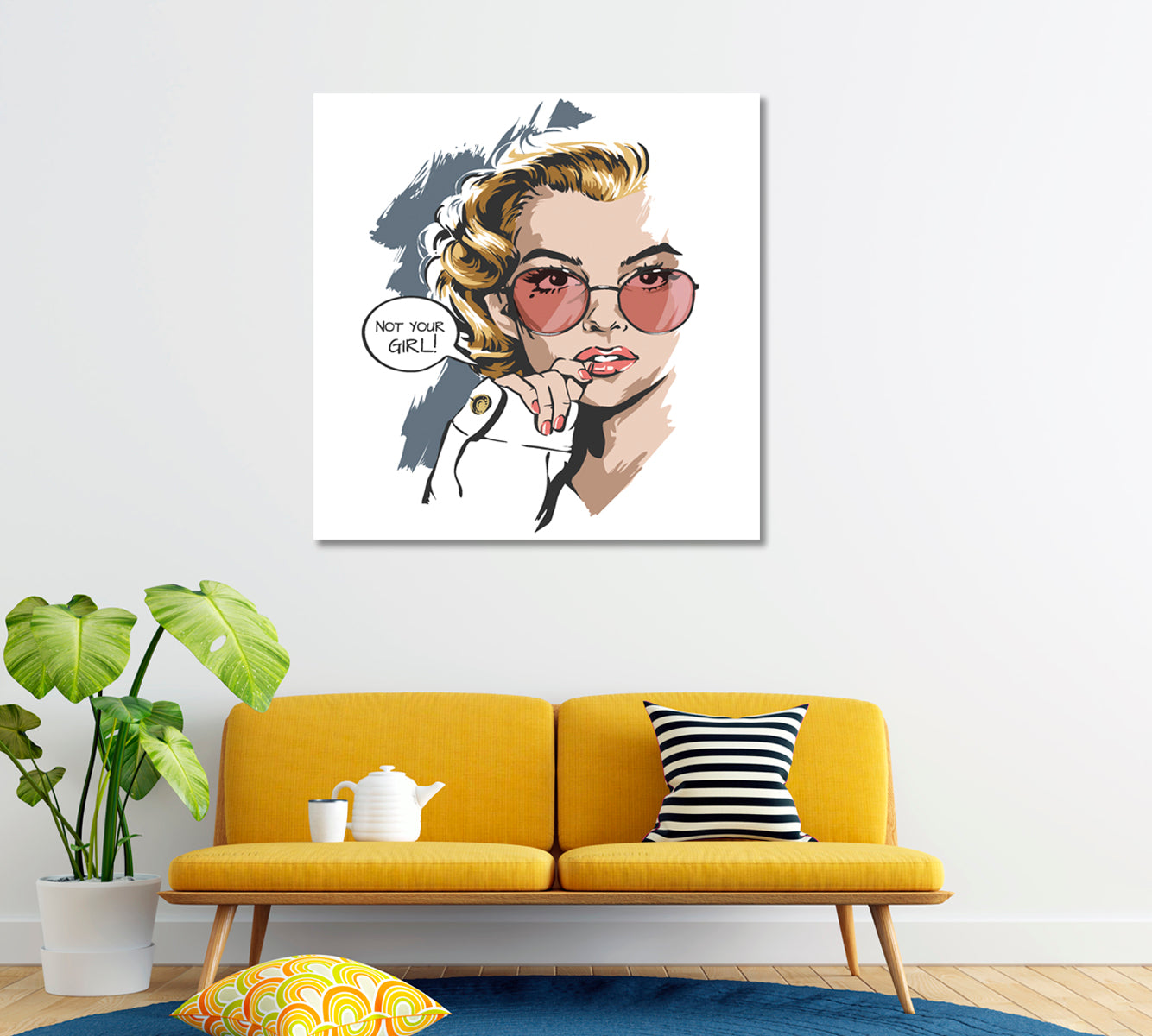 Blonde Woman in Sunglasses Canvas Print ArtLexy   