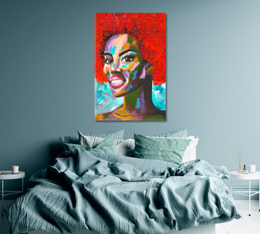 African Woman with Red Hair Canvas Print ArtLexy 1 Panel 16"x24" inches 