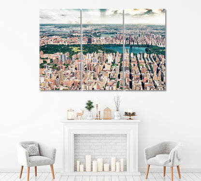 Central Park Manhattan New York City Canvas Print ArtLexy 3 Panels 36"x24" inches 