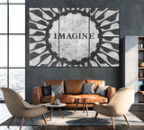 Imagine Sign in New York Central Park, John Lennon Memorial Canvas Print ArtLexy 3 Panels 36"x24" inches 