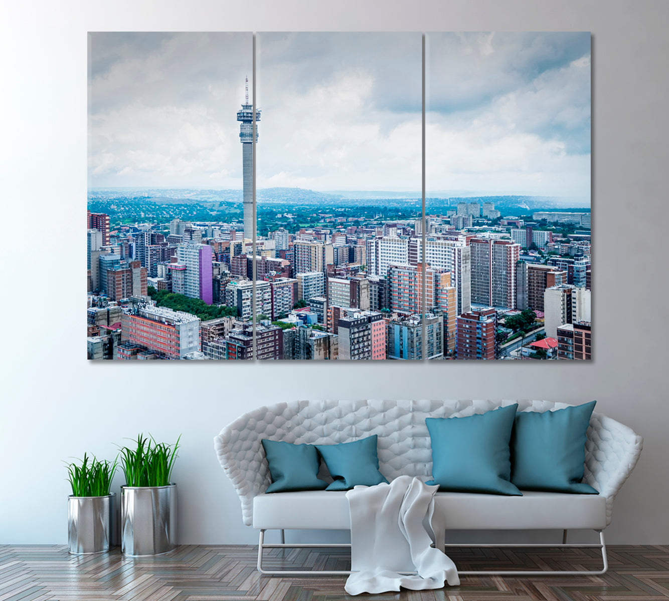 Johannesburg South Africa Canvas Print ArtLexy 3 Panels 36"x24" inches 